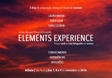 Elements Workshop de ELEMENTS WORKSHOP ATIBAIA/SP - 7, 8 e 9 de novembro/2016