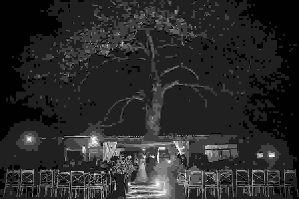 fotografia mostrando a cerimonia do casamento vista do fundo