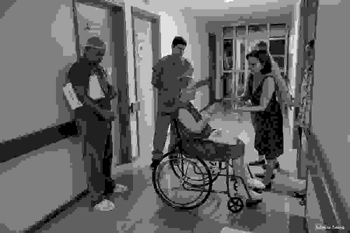 momentos antes de ir para sala de cirurgia
