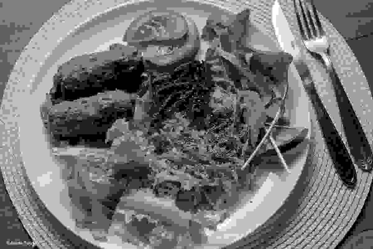 detalhe do prato na fotografia de comida da academia Top One Club em Coqueiros - Florianópolis