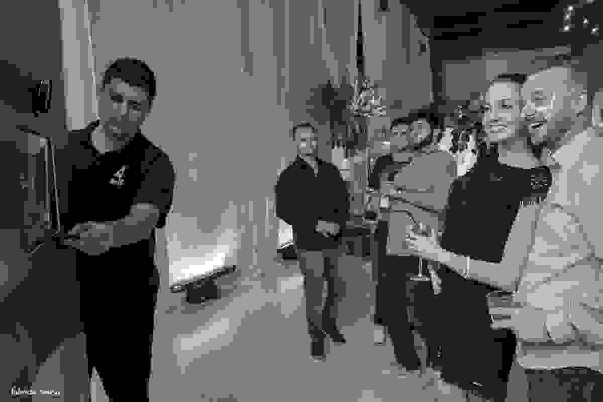 retrato impresso na hora dos participantes - diretor Maycon Pegoraro e sua esposa