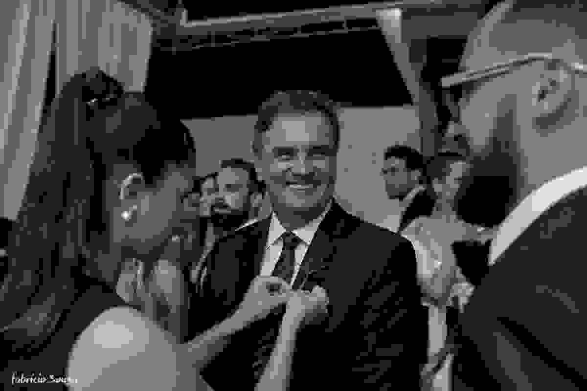 o padrinho ilustre Aécio Neves no casamento de Alice Matos e Giulliano Puga donos da La Bella Mafia, grife de roupas fitness